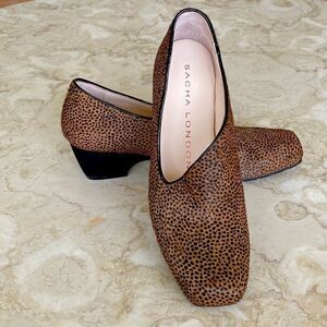 Sacha London Genny Cheetah Print Calf Hair & Leather Slip on Shoes